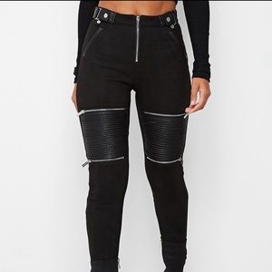Maniere de voir rubbed faux suede biker leggings